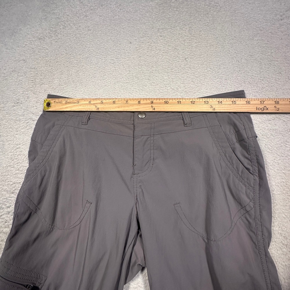 Eddie Bauer Travex Pants Women 6‎ Gray Capri Cargo Hiking Outdoor Utility Bungee - Picture 7 of 9